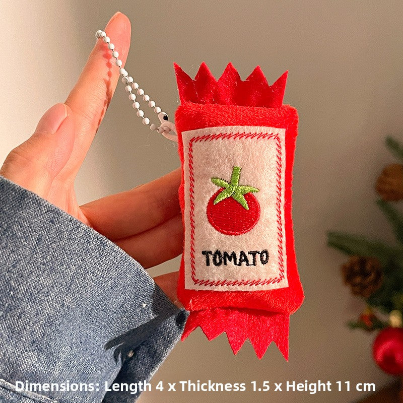 Food Themed Plush Keychain Accessories
