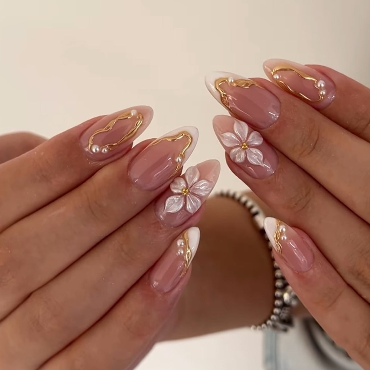 3D Flower Nail Art Press on Nails