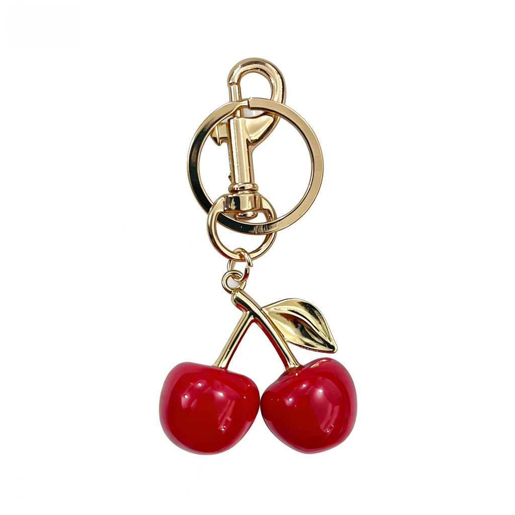 Cherry Keychain Bag Charm Metal Pendant
