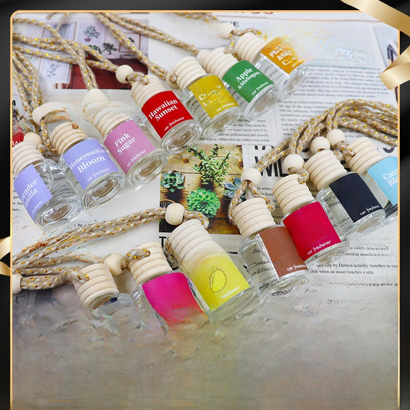 Scented Car Aromatherapy Glass Bottle Perfume Hanging Air Freshener