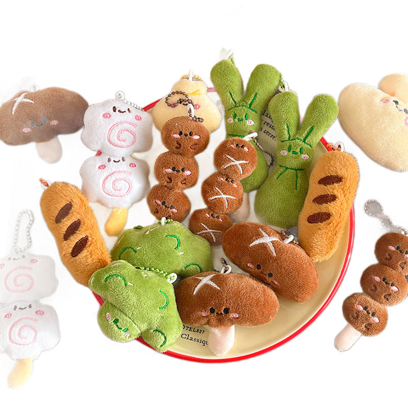 Food Themed Plush Keychain Accessories