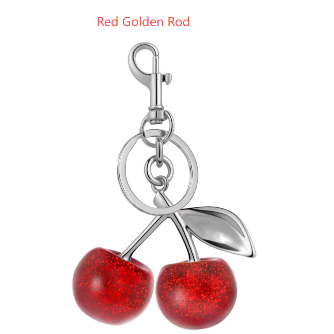 Cherry Keychain Bag Charm Metal Pendant