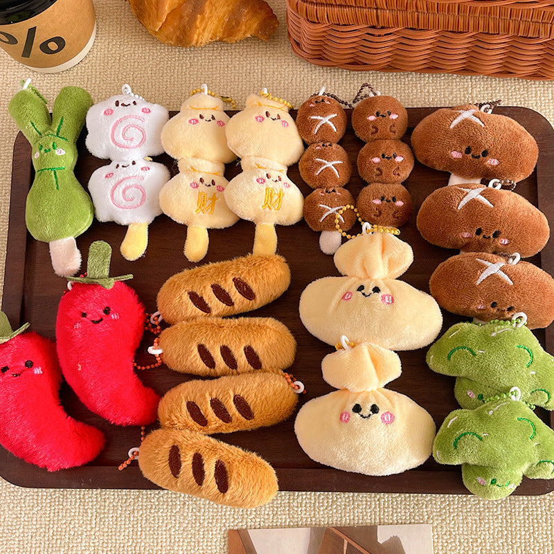 Food Themed Plush Keychain Accessories
